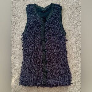 SALE!! Rag & Bone Shaggy Wool and Leather Trim vest Size M